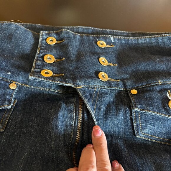 Touch Me High-Waisted Jeans Womens Size 18 Mega Wear Blue Dark Wash Denim - Picture 8 of 9